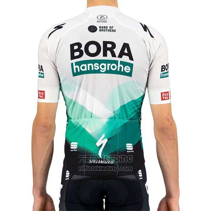 2021 Fietskleding Bora-Hansgrone Wit Groen Korte Mouwen en Koersbroek
